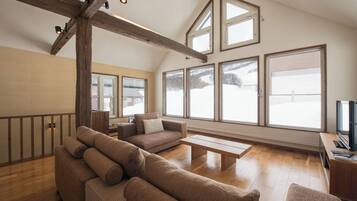 Family Chalet, Resort View | Living area | Flat-screen TV, fireplace