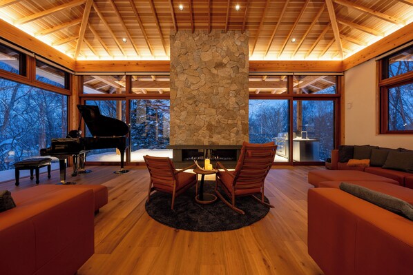 Chalet Luxe, balcon, vue lac | Intérieur