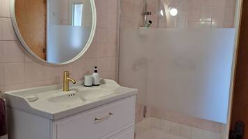 Hair dryer, soap, toilet paper