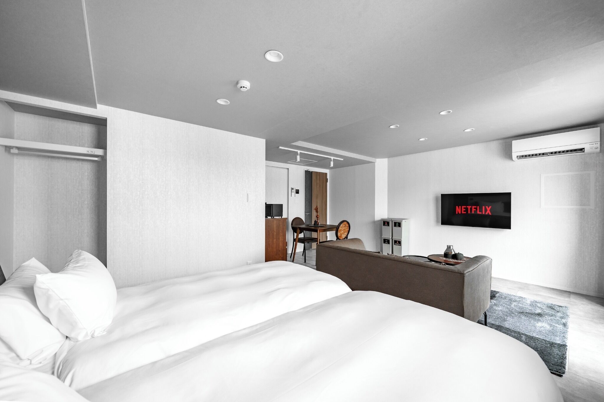 1 室のベッド ルーム、WiFi (無料)、ベッドシーツ