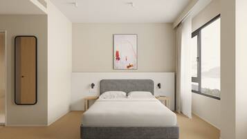 Blackout curtains, iron/ironing board, free WiFi, bed sheets