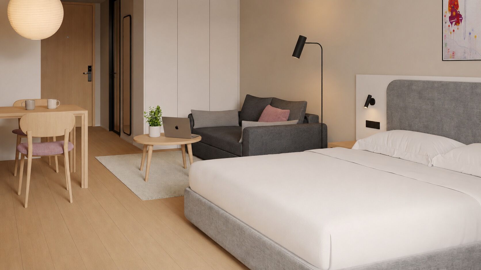 Estudio superior | Cortinas blackout, tabla de planchar con plancha y wifi gratis 