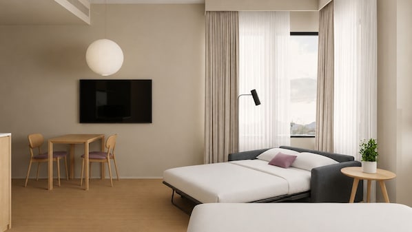 Habitación familiar | Cortinas blackout, tabla de planchar con plancha y wifi gratis