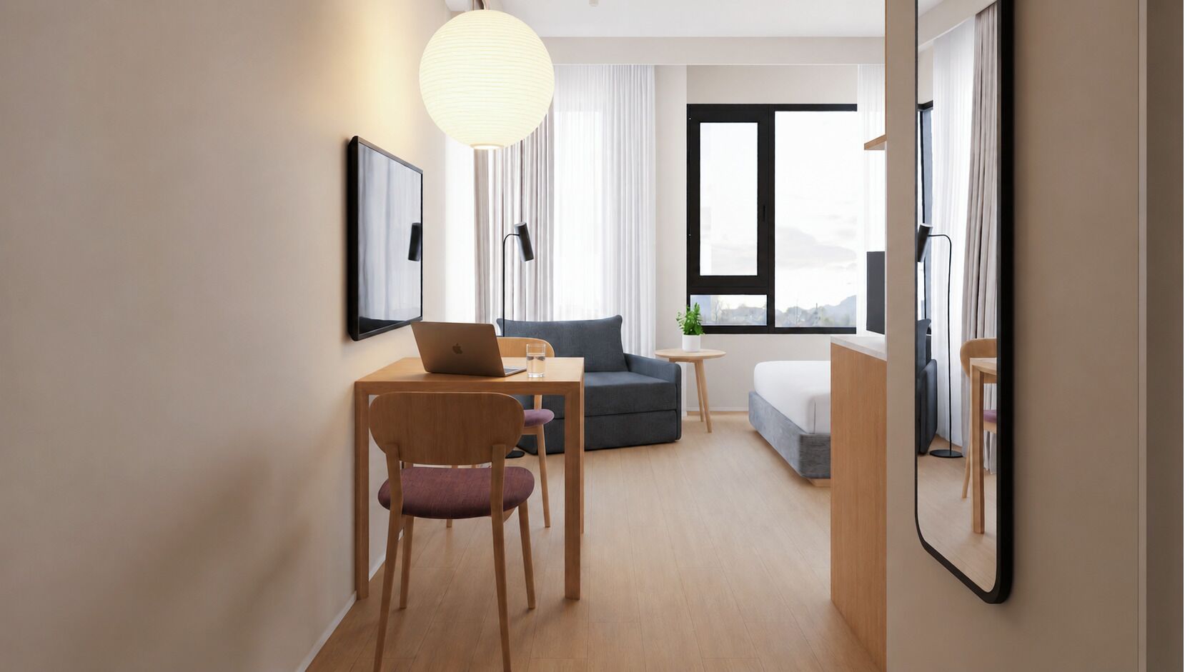 Cortinas blackout, tabla de planchar con plancha y wifi gratis 