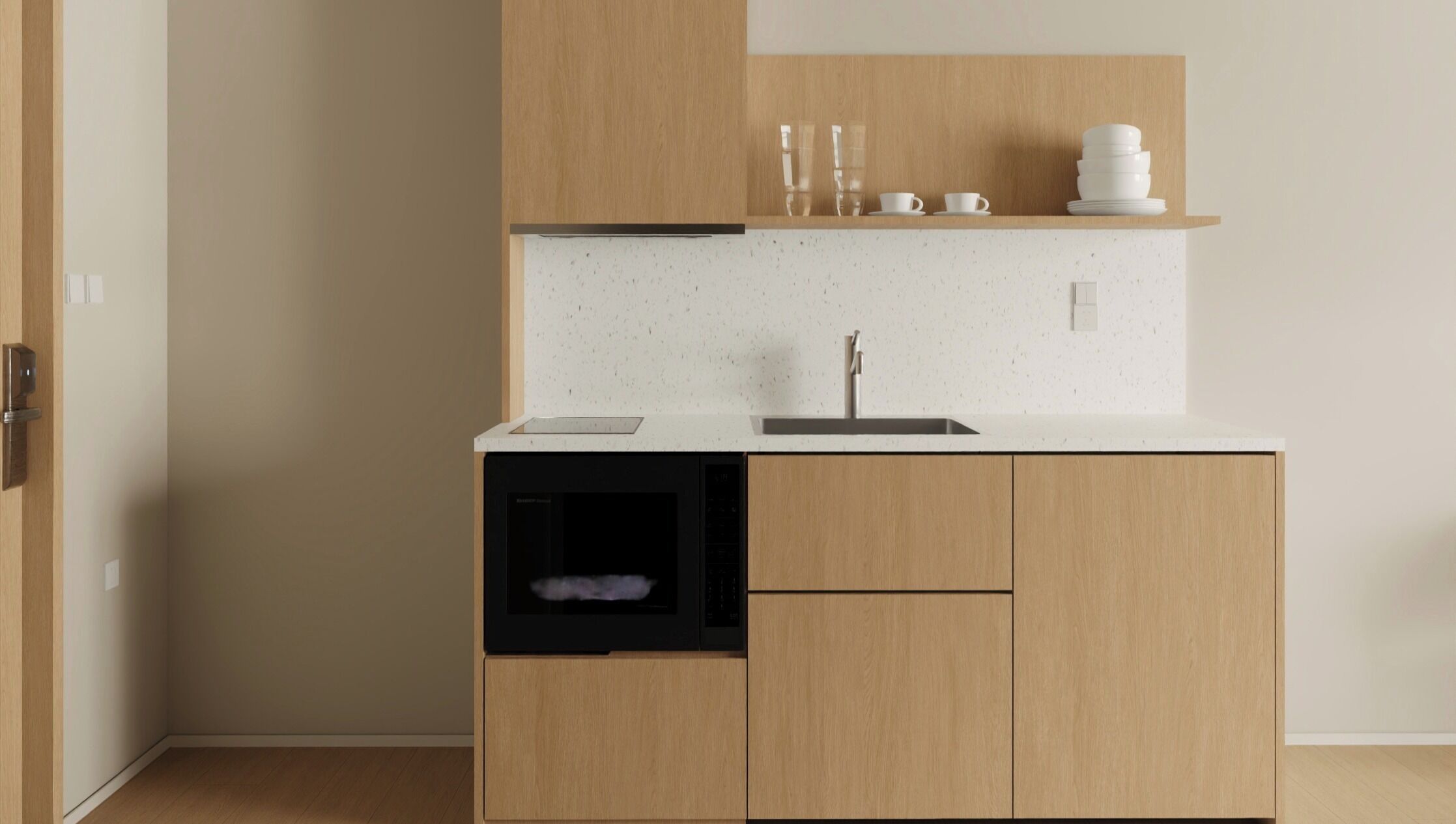 Standard Studio | Private kitchen | Mini-fridge, microwave