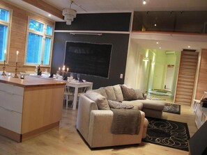 Superior-Apartment, 4 Schlafzimmer, Sauna, Gartenblick | Innenbereich