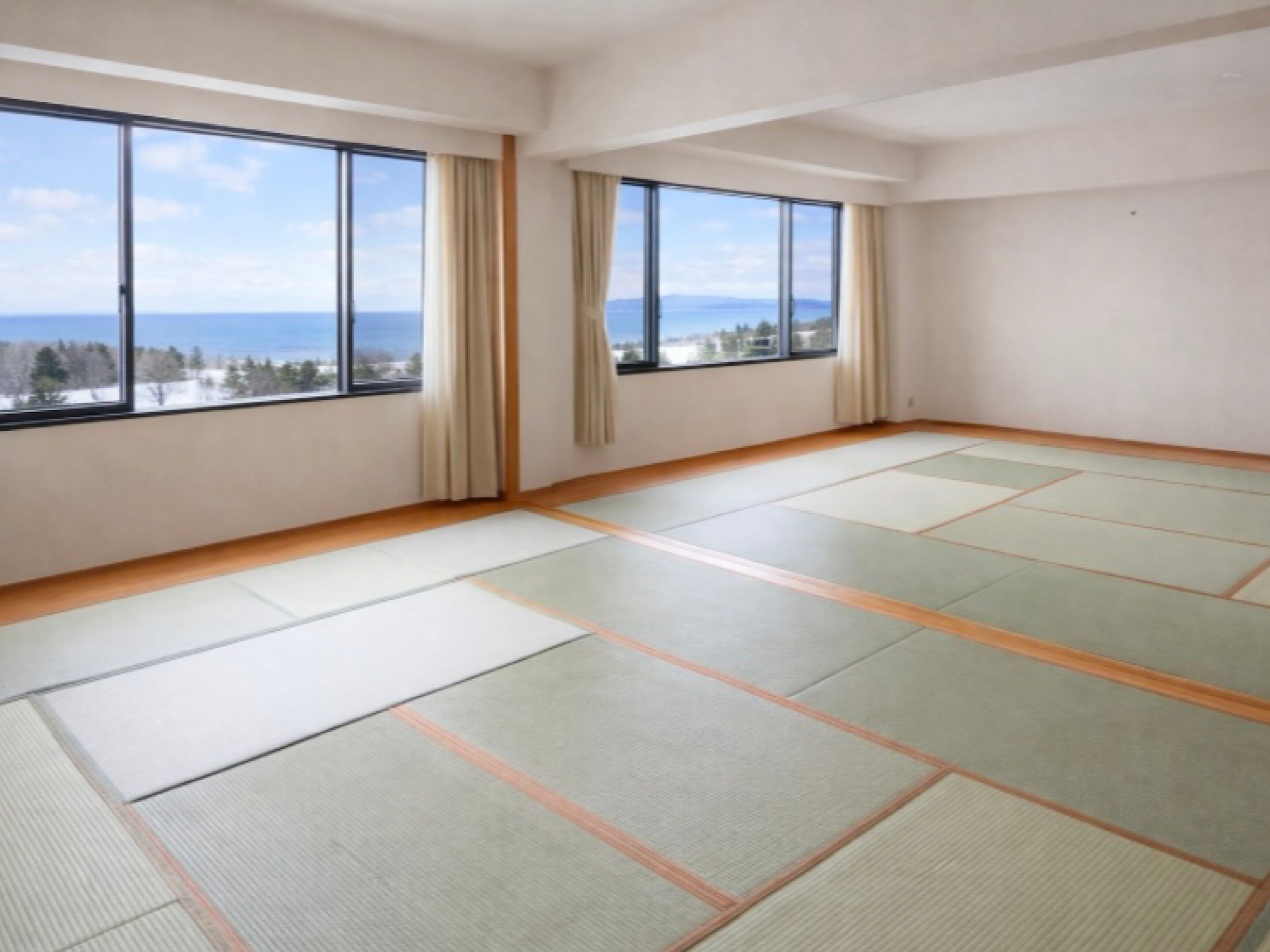 Chambre de style japonais, vue océan