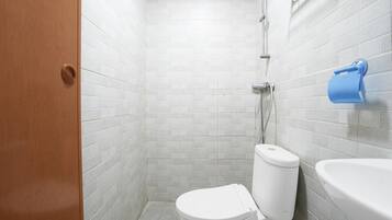 Shower, bidet, towels