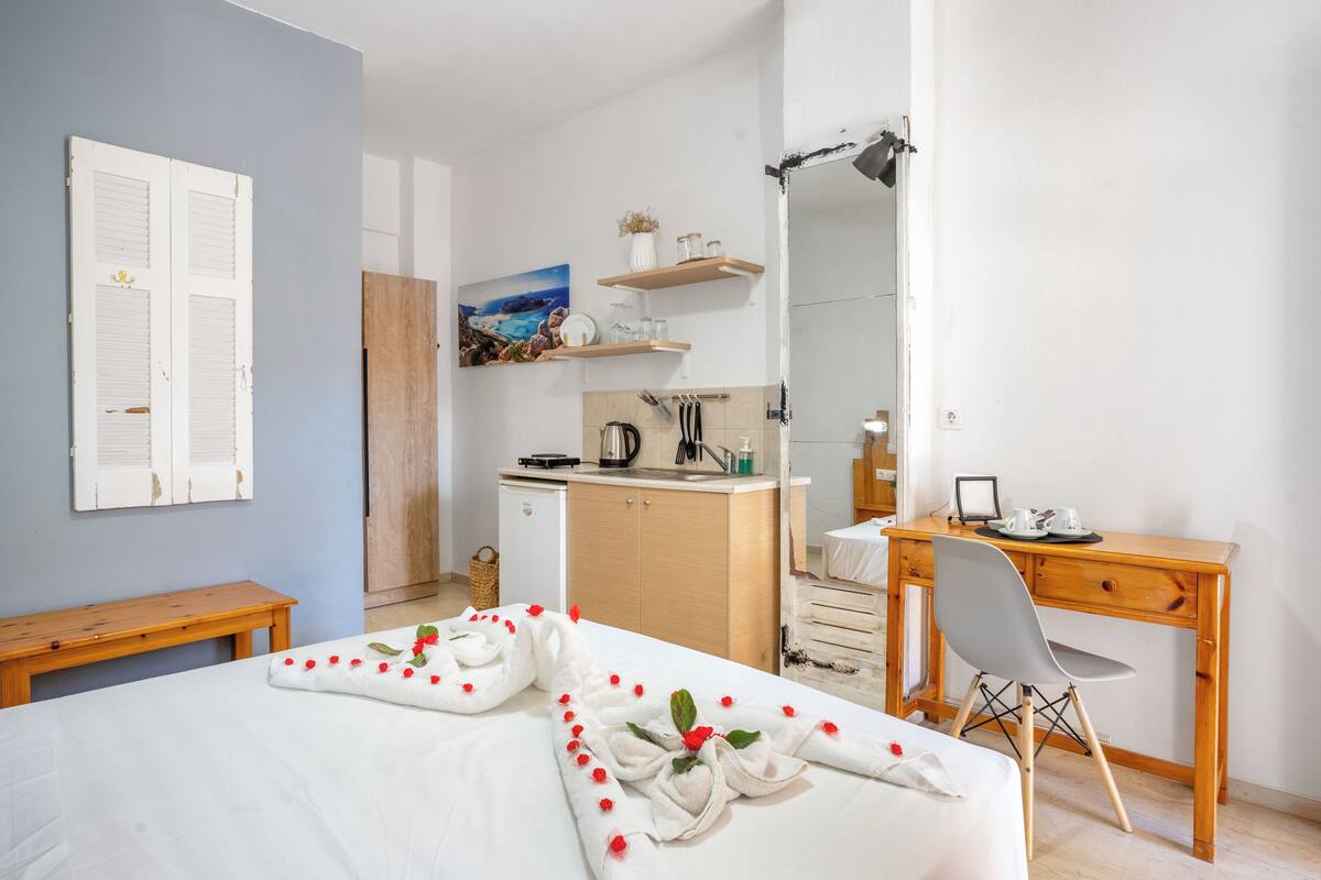 Departamento clásico, 1 cama Queen size | Caja de seguridad en la habitación, cortinas blackout y insonorización 