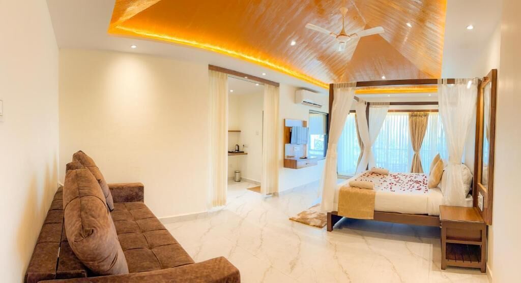 Suíte presidencial, sacada, vista para o jardim