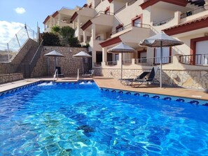 Pool - Olalla Playa: Charming Duplex Apartment with Spectacular Sea Views in a Peaceful Area (Palomares)
