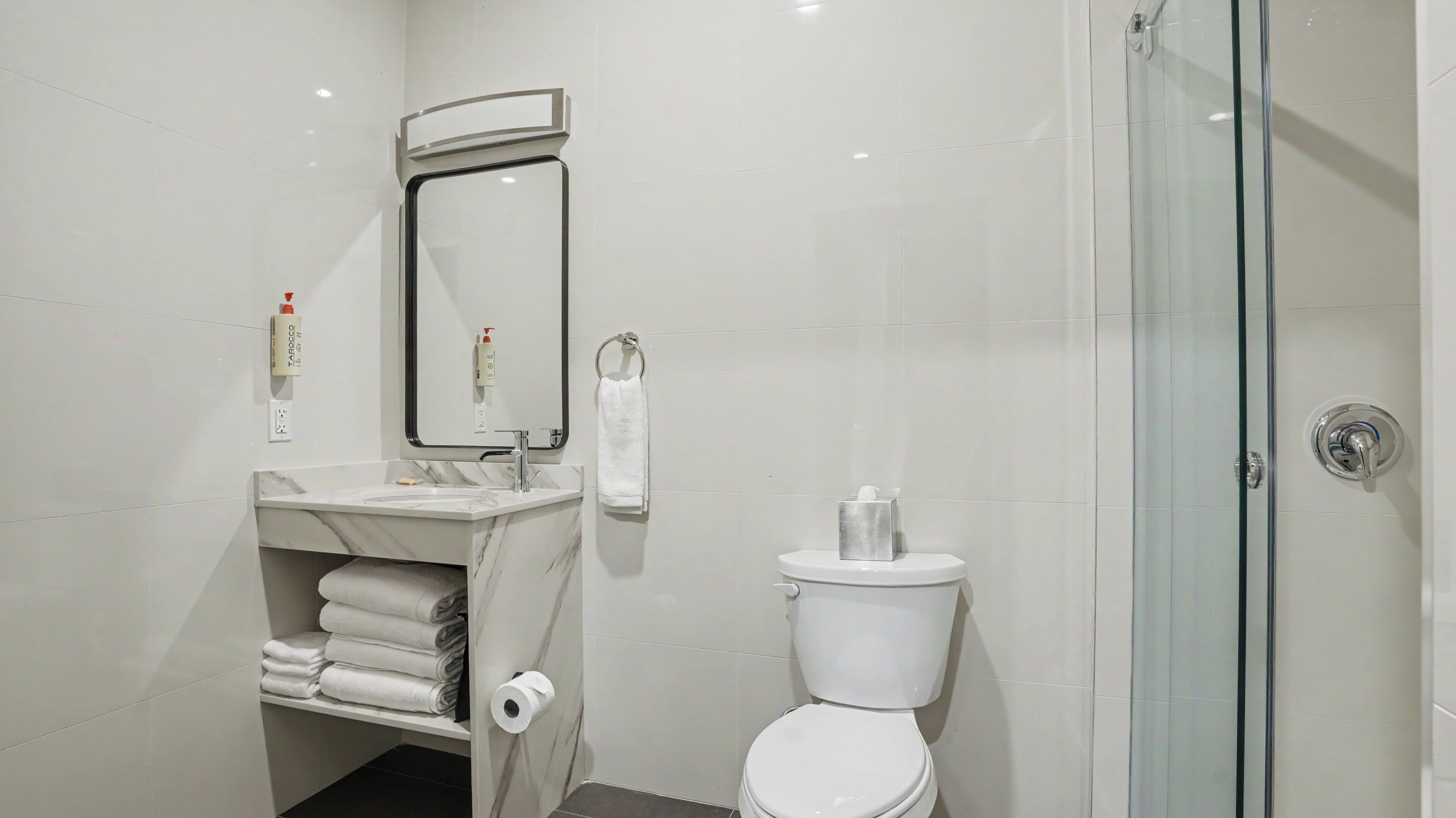 Room, 2 Queen Beds, Non Smoking | Bathroom | Shower, hair dryer, towels, soap