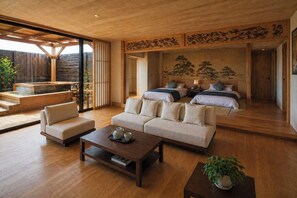 Suite de estilo japonés, balcón, vista al océano | Interior