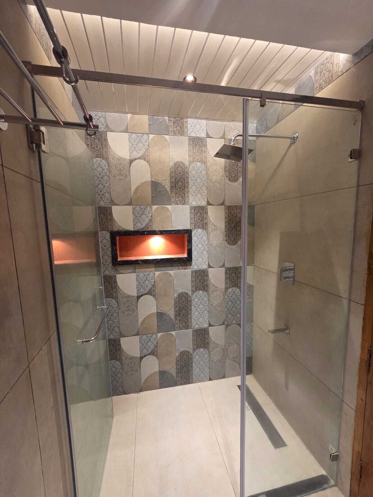 Shower, towels, soap, shampoo