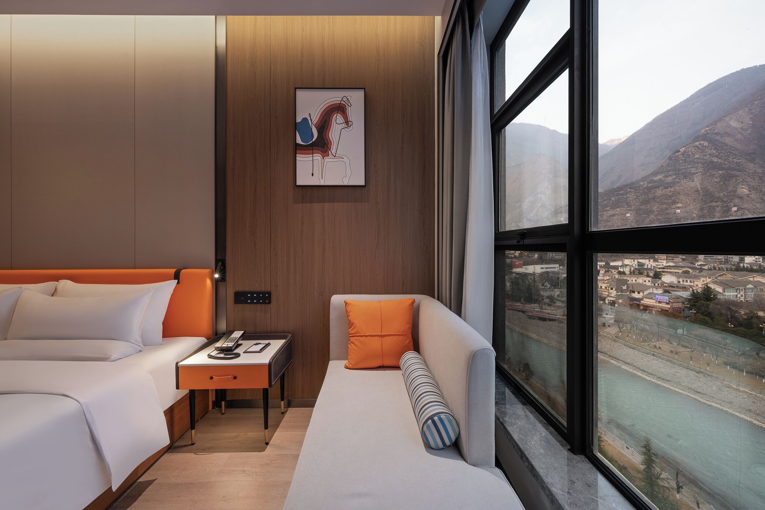 Chambre Deluxe, 1 très grand lit, vue fleuve