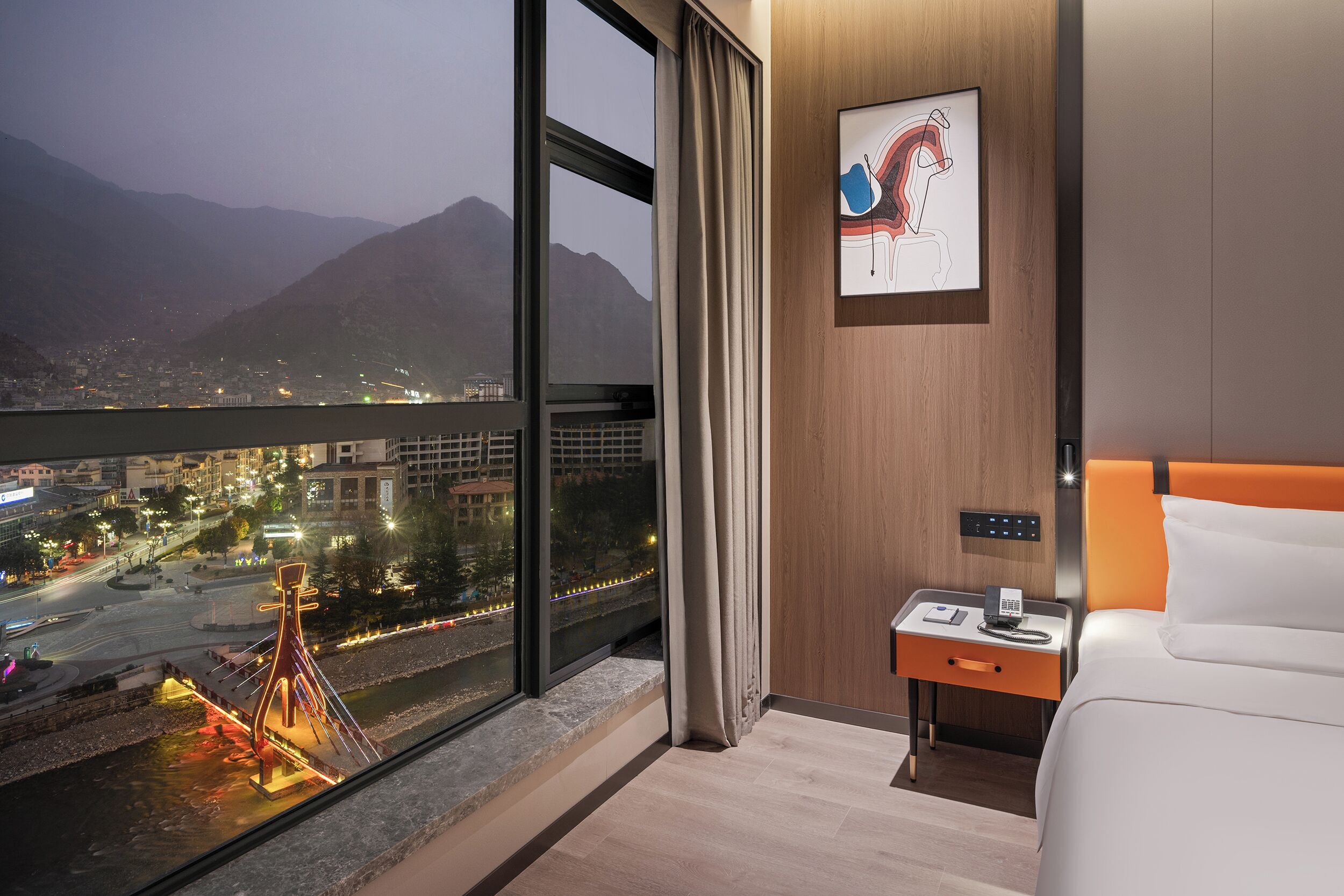 Chambre Deluxe, 2 lits une place, vue fleuve