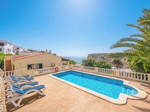 Pool - Menorcan house with private pool, sea views, 10 minutes from the beach. (Cala en Porter)