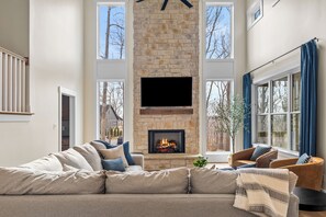 Smart TV, fireplace, video games