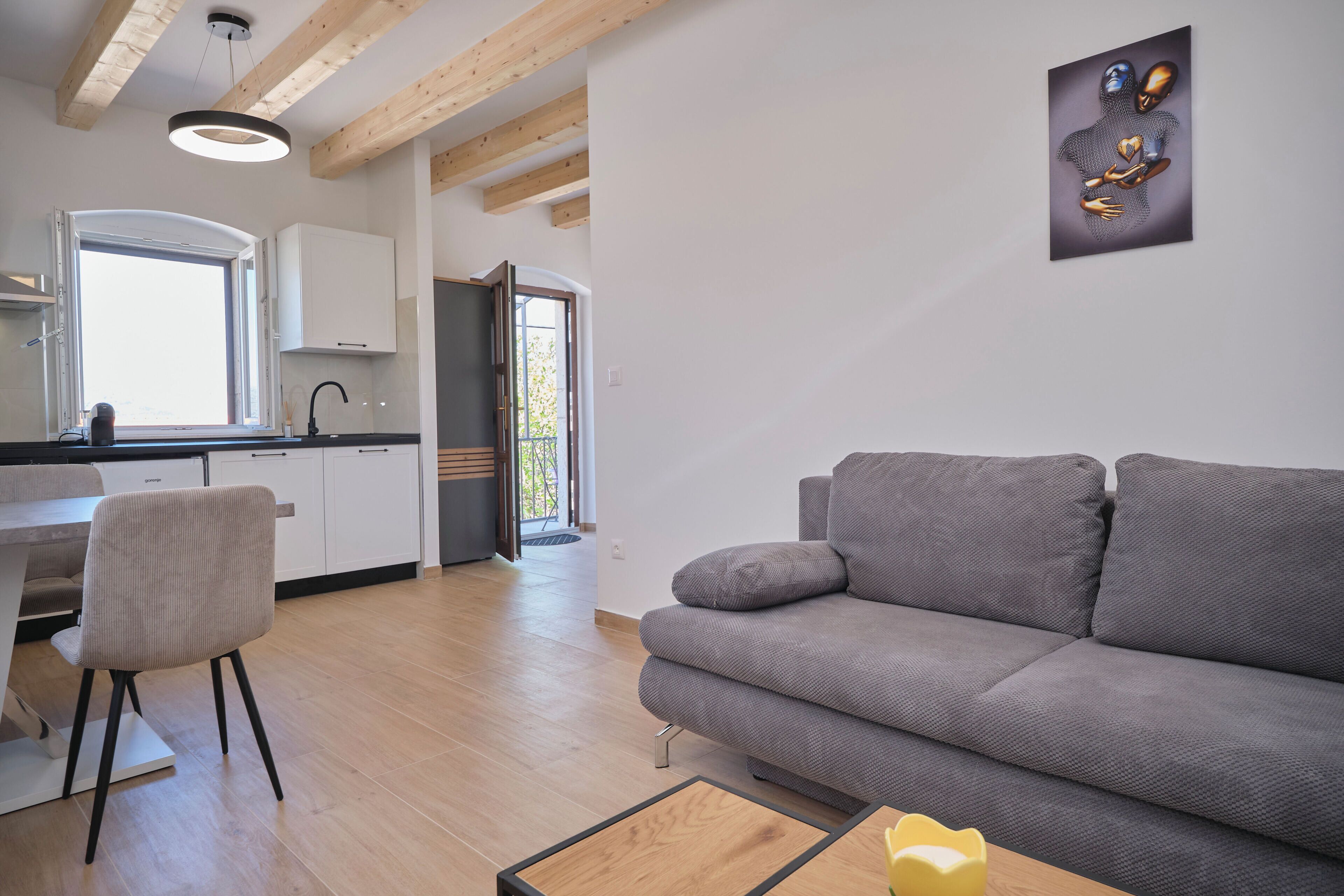 Leilighet, 1 soverom, balkong | Oppholdsområde