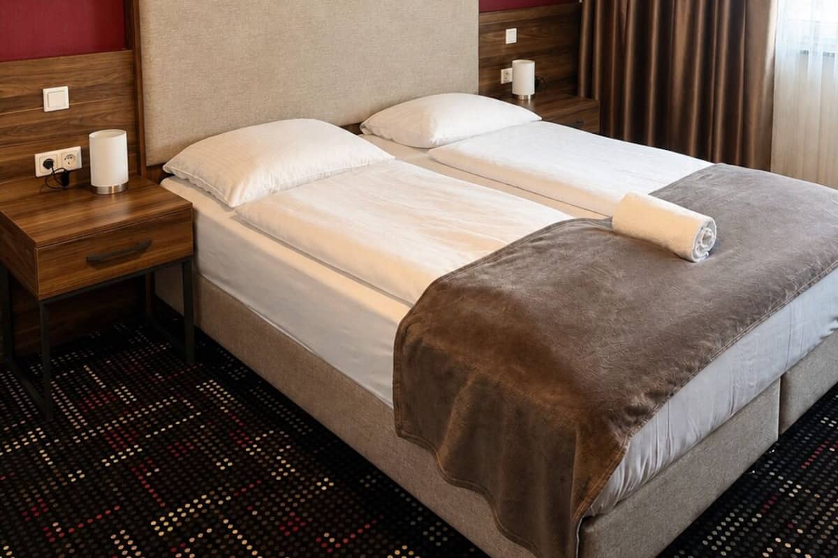 Desk, blackout curtains, iron/ironing board, free WiFi