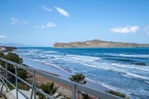 Panoramic Twin Room, Balcony, Sea View | Beach | On the beach, white sand - Nefeli Seafront Studios (Chania)