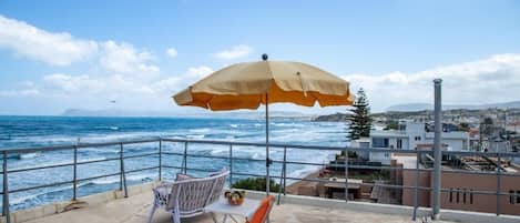 Panoramic Twin Room, Balcony, Sea View | Terrace/patio