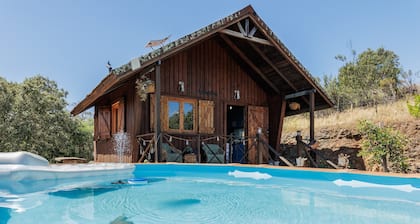 Rustic Cabin 'La Cabaña Del Paito' with Private Pool, Garden, and Air Conditioning