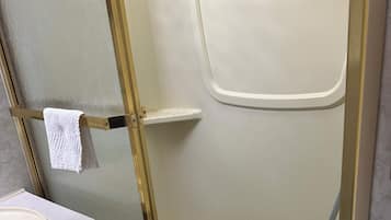 Hair dryer, bidet, towels, soap