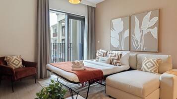 Lägenhet - balkong - utsikt mot kanalen | Vardagsrum