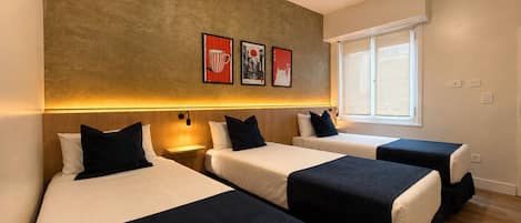 Desk, free WiFi, bed sheets