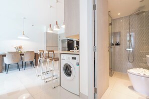Deluxe Apartment, Balcony, Garden View | Bathroom | Slippers - Serenity 2bd apartments in Cassia (Choeng Thale)