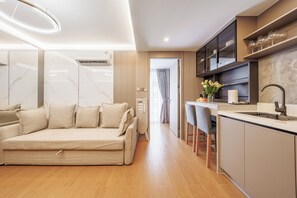 Classic Apartment, Balcony, Pool View | Living area - Azure 1 BD Apt in Capri Residence (Choeng Thale)