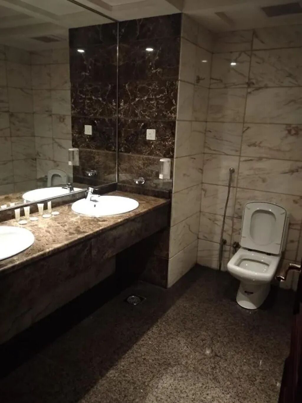 Shower, free toiletries, towels, toilet paper