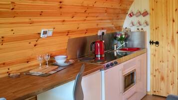 Microwave, oven, cookware/dishes/utensils