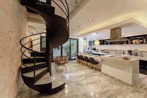 Fridge, microwave, oven, stovetop - Black House | Spacious 3BR Retreat in Aldea Zama (Tulum)