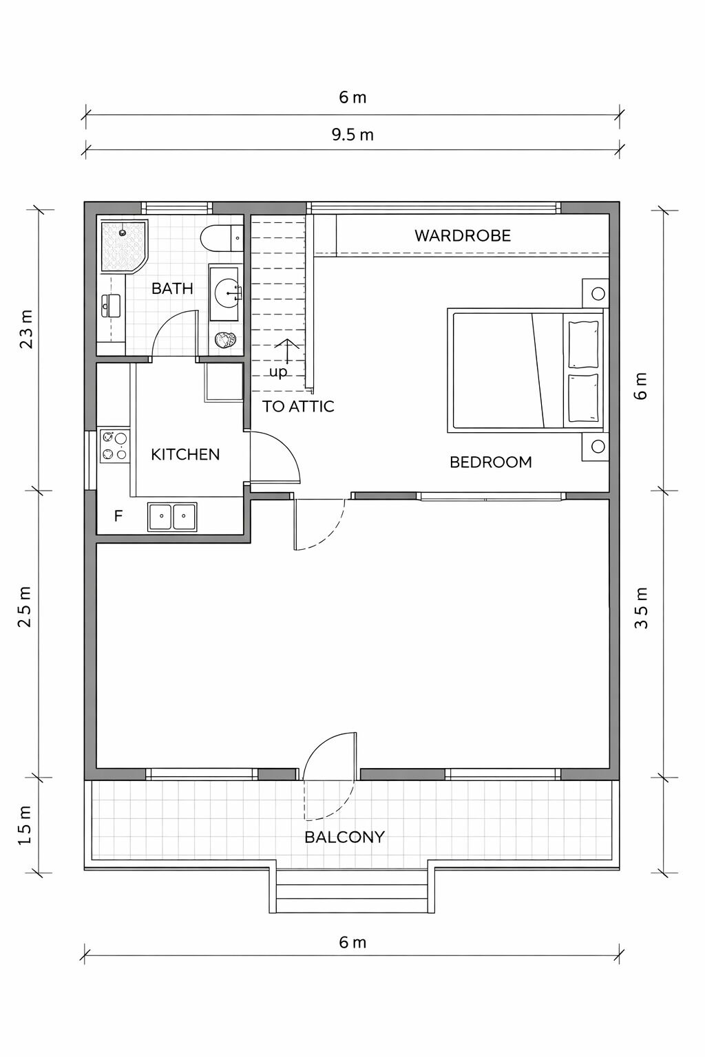 Habitació quàdruple | Plànol de la planta