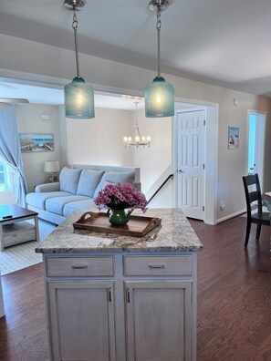 Living area - Fabulous 4-bedroom house with Pool, Fire Pit, Dog friendly, bikes,Walk to Beach! (Lower Township)