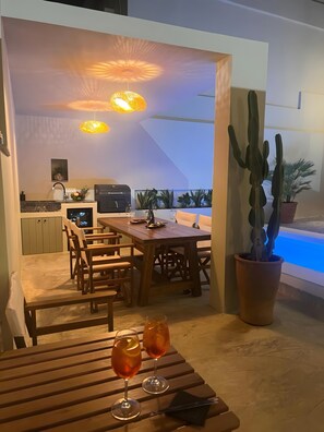 Dining - Villa 'Gioma Luxury' with Mountain View, Wi-Fi and Air Conditioning (Agios Nikolaos)