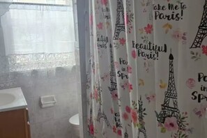 Secadora de cabello, bidet, toallas, jabón 