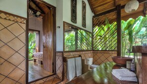 Shower, towels, soap, toilet paper - Villa Toucan • A Romantic Jungle Immersion • Sleeps 4 (Puerto Viejo de Talamanca)