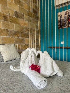 Twin kamer, uitzicht op tuin