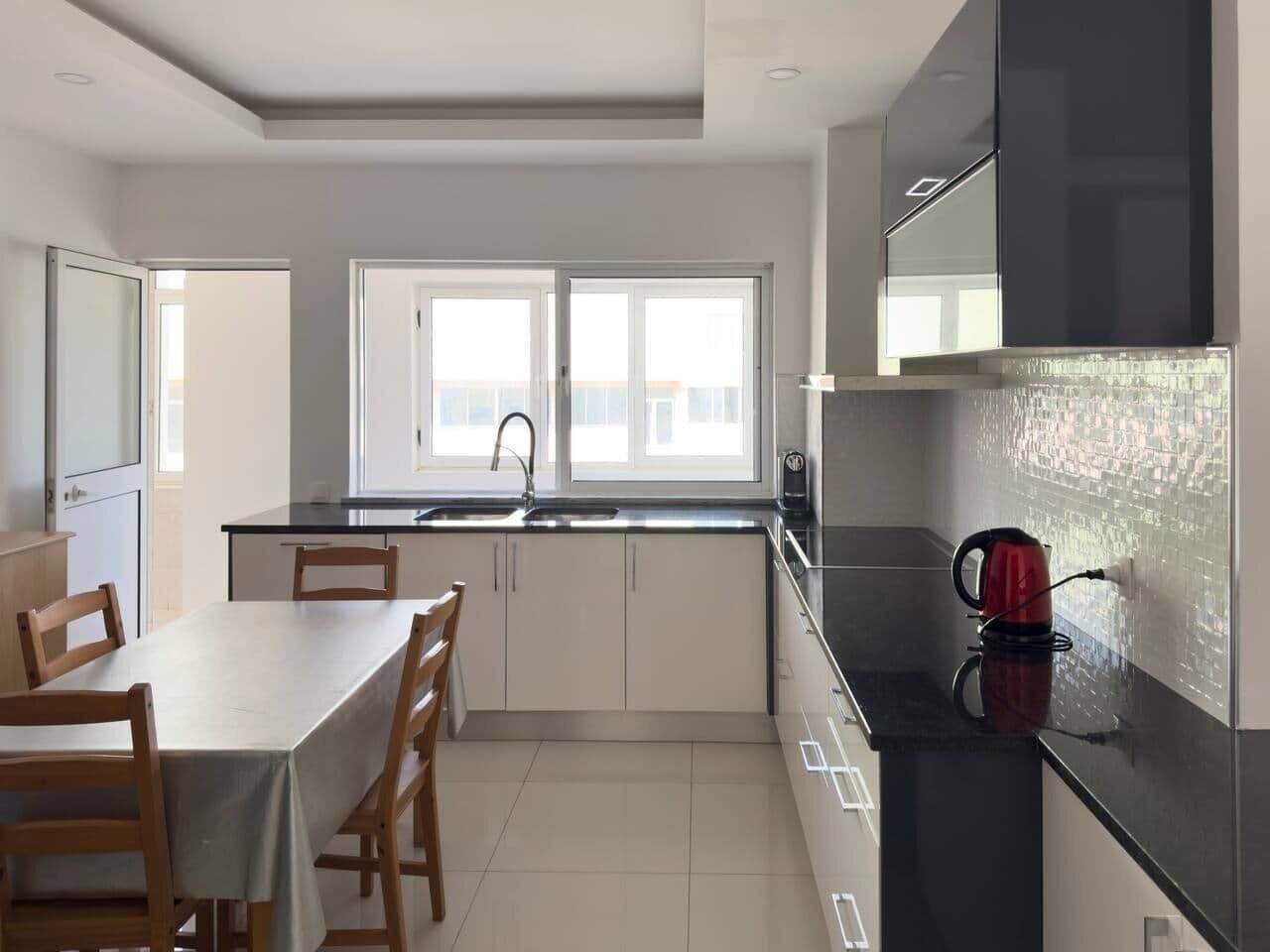 Fridge, microwave, oven, electric kettle