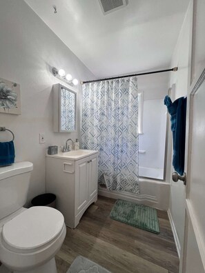 Shower, hair dryer, shampoo - Large Central Apartment Place parking included (Los Angeles)
