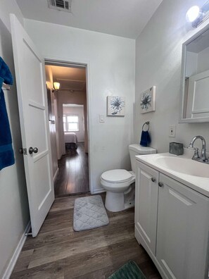 Shower, hair dryer, shampoo - Large Central Apartment Place parking included (Los Angeles)