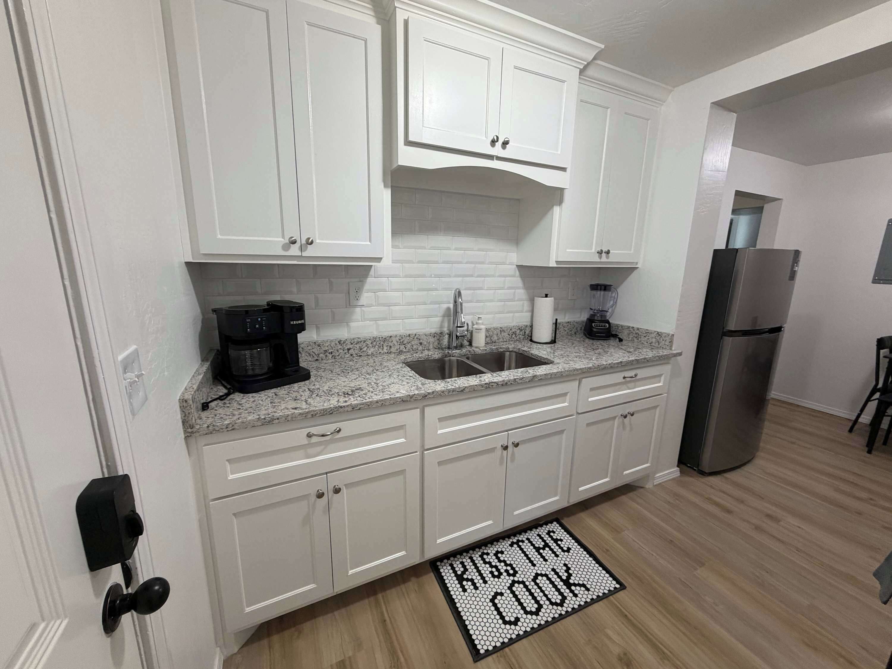 Fridge, microwave, stovetop, toaster