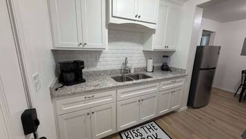 Fridge, microwave, stovetop, toaster