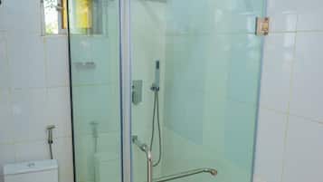 Standard Single Room, City View | Bathroom | Shower, slippers, towels, soap
