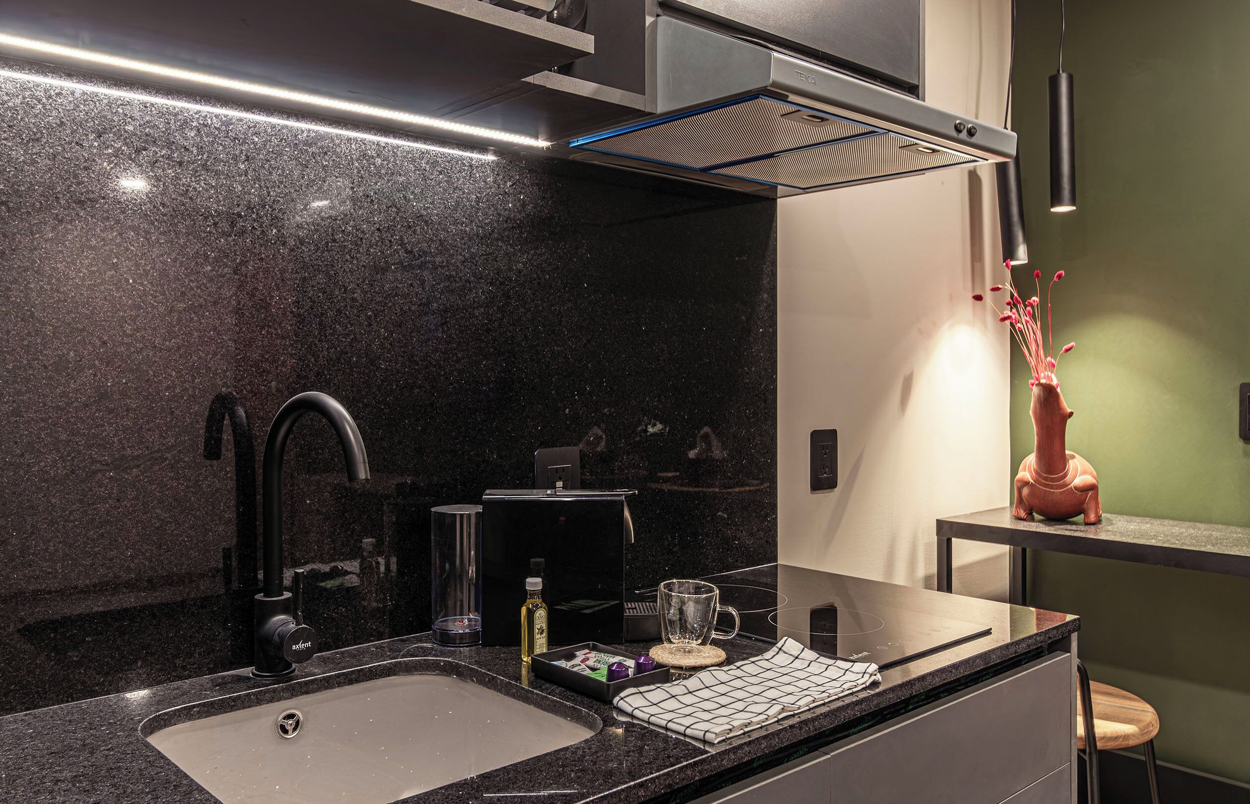 Premium Queen Suite | Cocina privada | Frigobar, microondas, horno y parrilla de estufa 