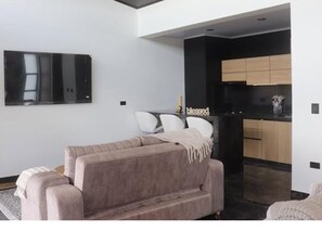 Cabana superluxo, sacada, vista para a montanha | Área de estar