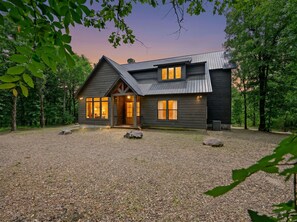 Exterior - NEW! Lux Cabin w/ Heated Pool, Hottub, Gameroom, Firepit & Near Lake - Sleeps 24 (Broken Bow)